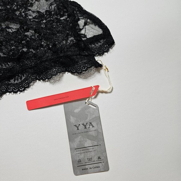 Y2K Whimsigoth Sheer Lace Black Floral Slip Dress, Small, New With Tags - Picture 6 of 8